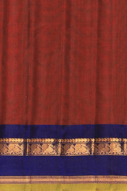 Image of Gadwal Cotton Silk Maroon Saree