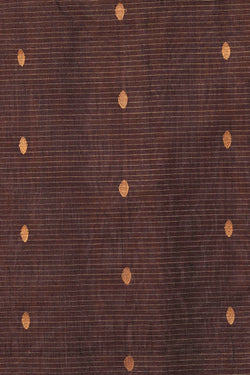 Image of Gadwal Cotton Silk Brown Saree