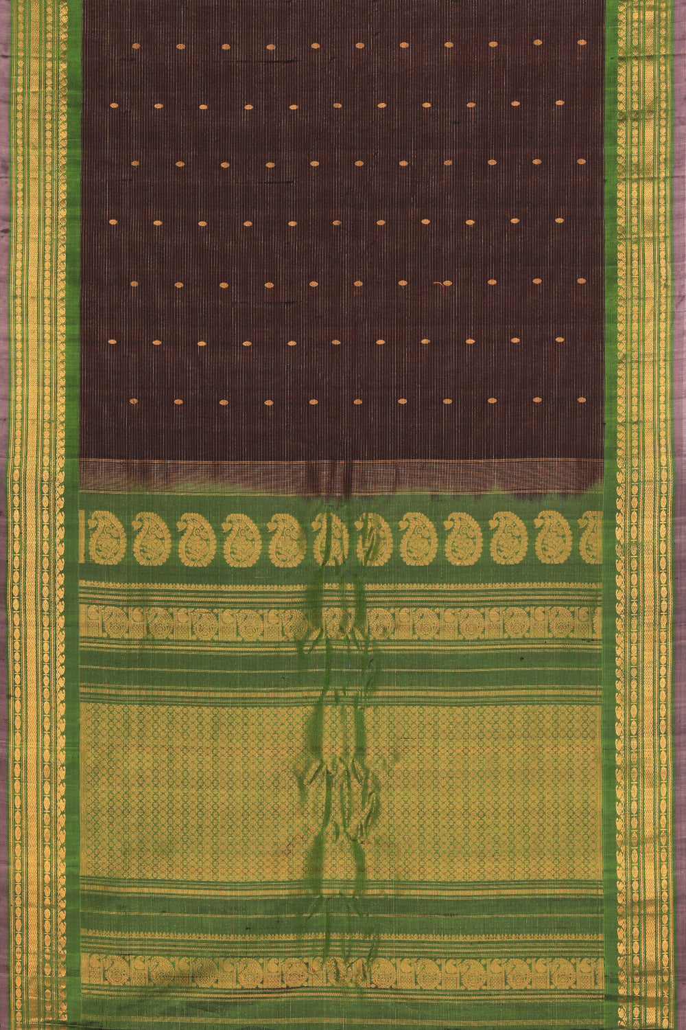 Gadwal Cotton Silk Brown Saree