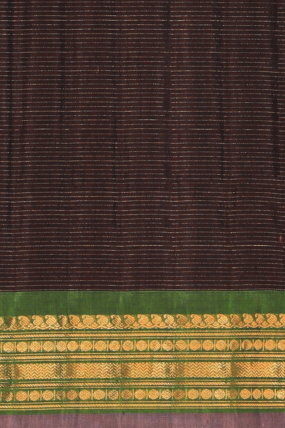 Gadwal Cotton Silk Brown Saree