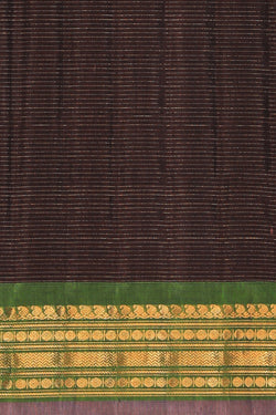 Image of Gadwal Cotton Silk Brown Saree