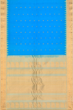 Collection of Gadwal Cotton Silk Blue Saree in a gallery layout