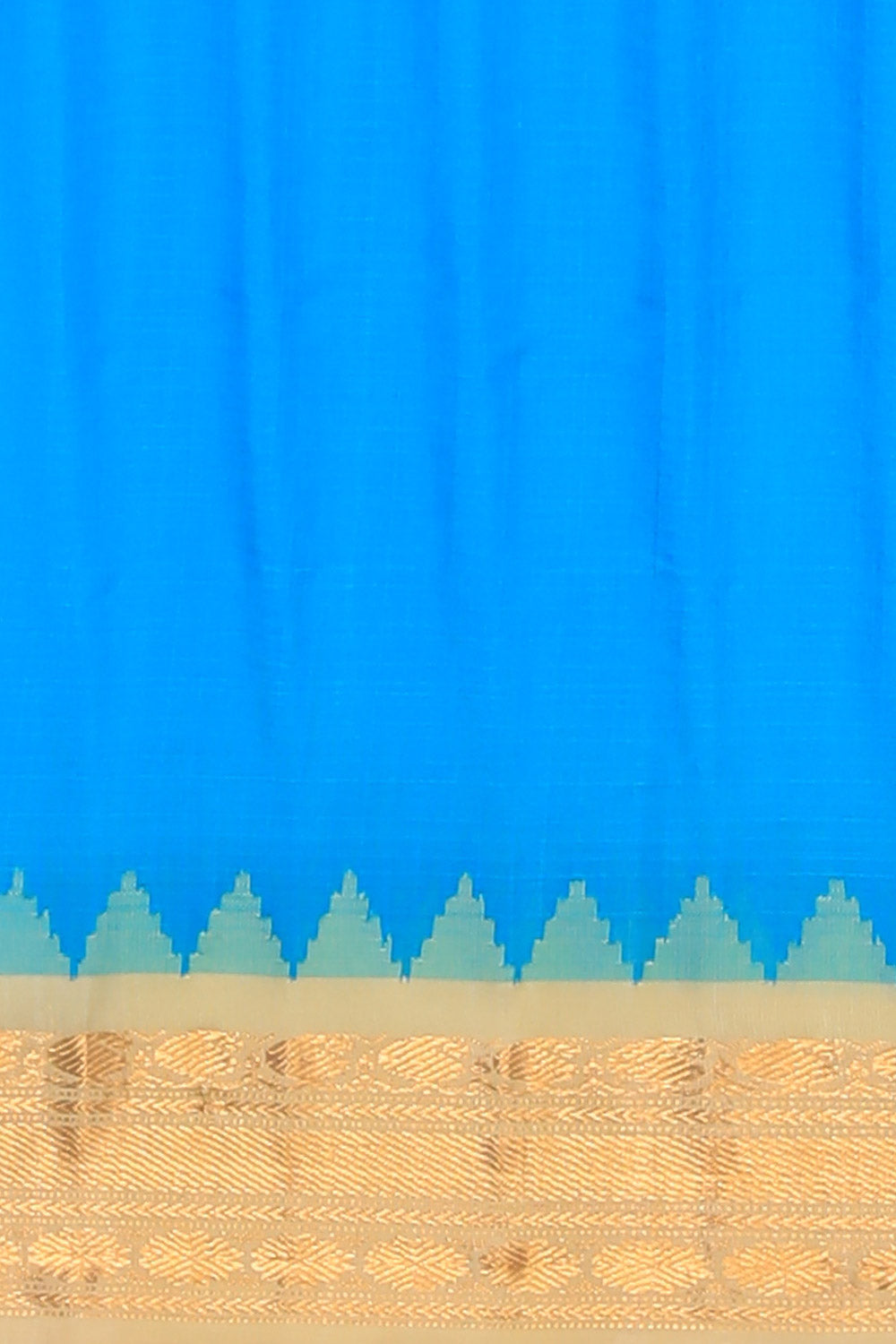 Image of Gadwal Cotton Silk Blue Saree