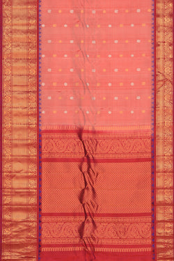 Image of Gadwal Silk Coral Pink Saree