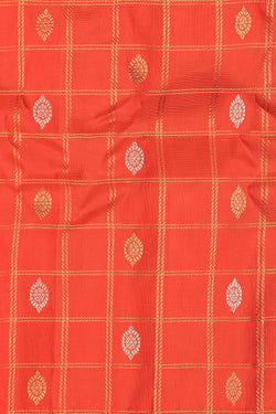 Image of Gadwal Silk Orange Saree