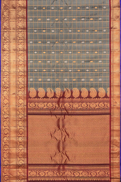 Image of Gadwal Silk Grey Saree