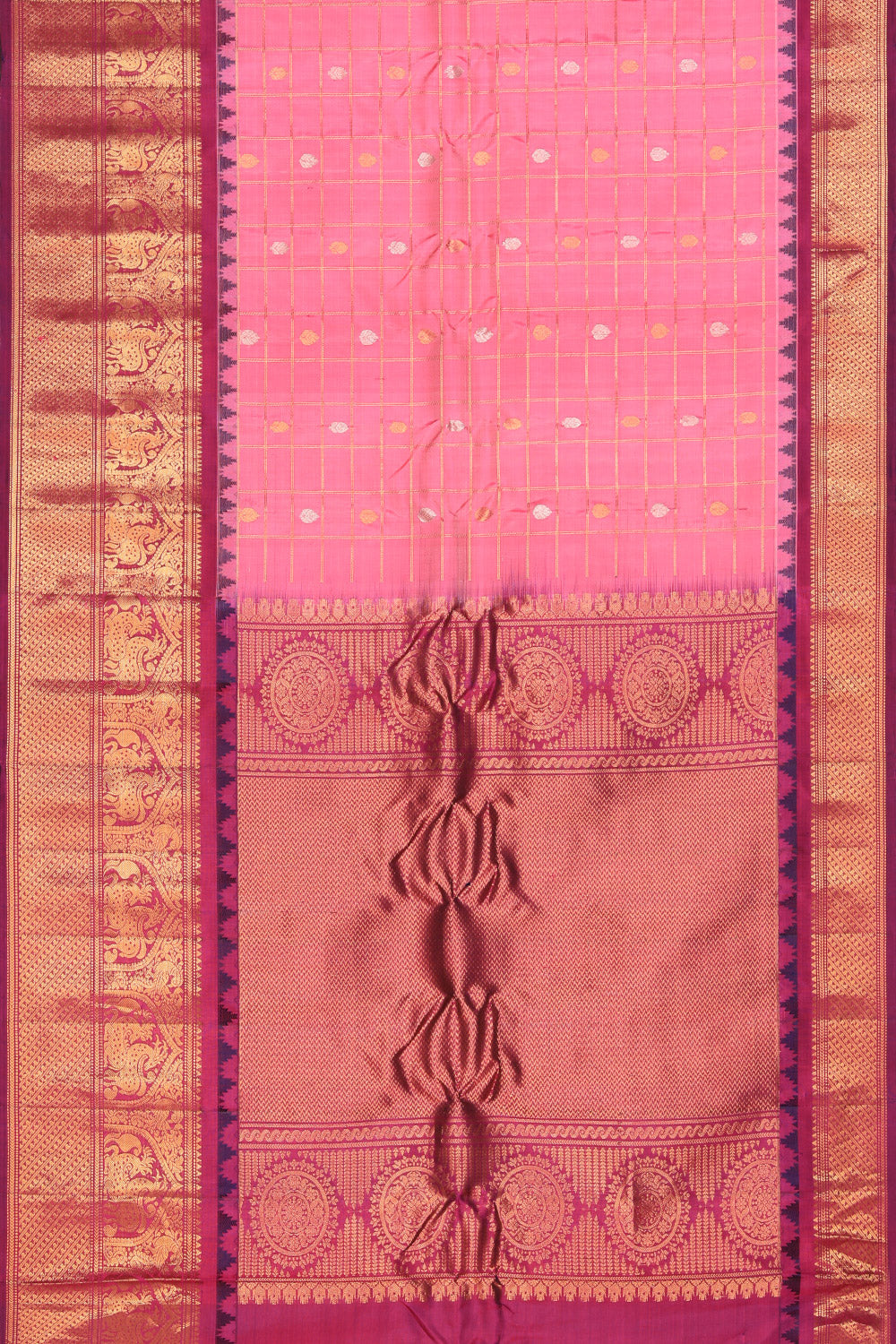 Gadwal Silk Pink Saree