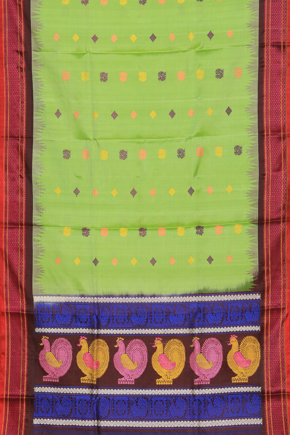 Gadwal Silk Mint Green Dupatta