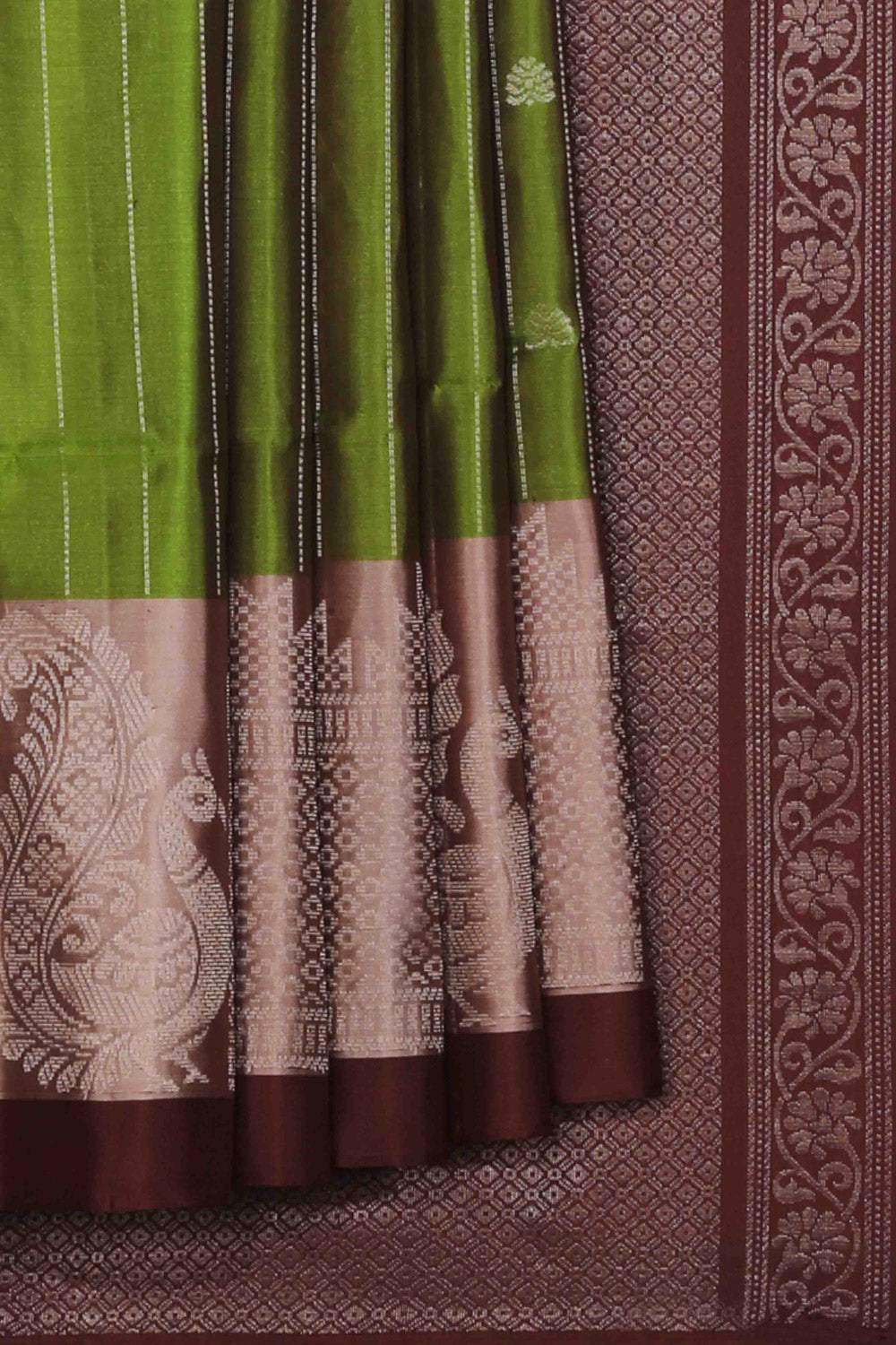 Collection of Soft Silk Green Saree in a gallery layout