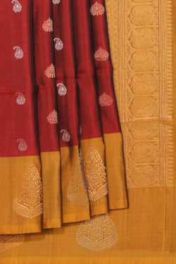 Collection of Soft Silk Maroon Saree in a gallery layout