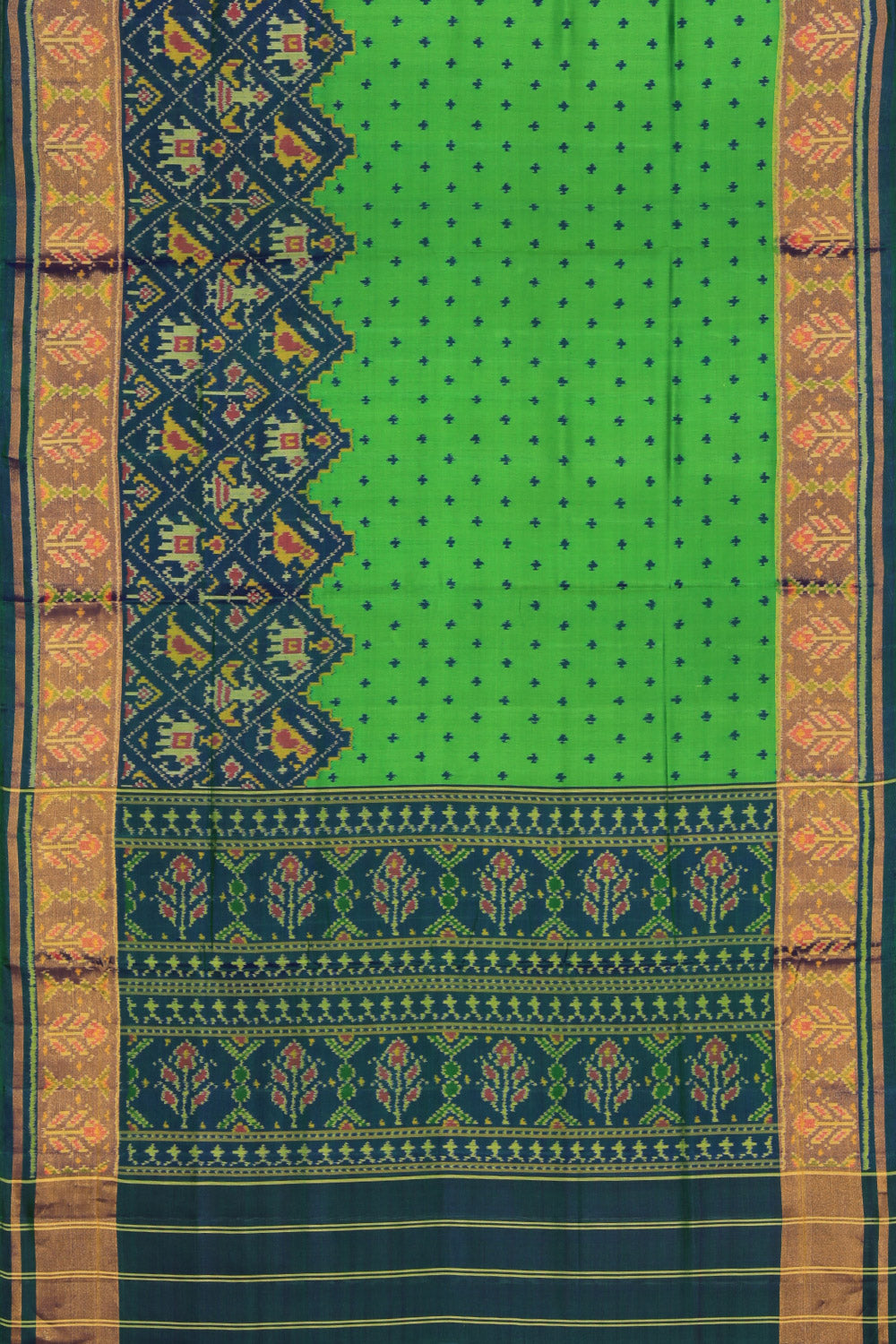 Rajkot Patola Silk Green Saree