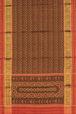 Image of Rajkot Patola Silk Brown Saree