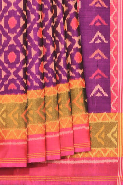 Collection of Rajkot Patola Silk Violet Saree in a gallery layout