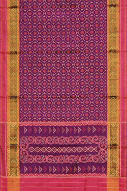 Collection of Rajkot Patola Silk Violet Saree in a gallery layout