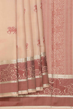 Collection of Simple Yet Elegant Silk Beige Saree in a gallery layout