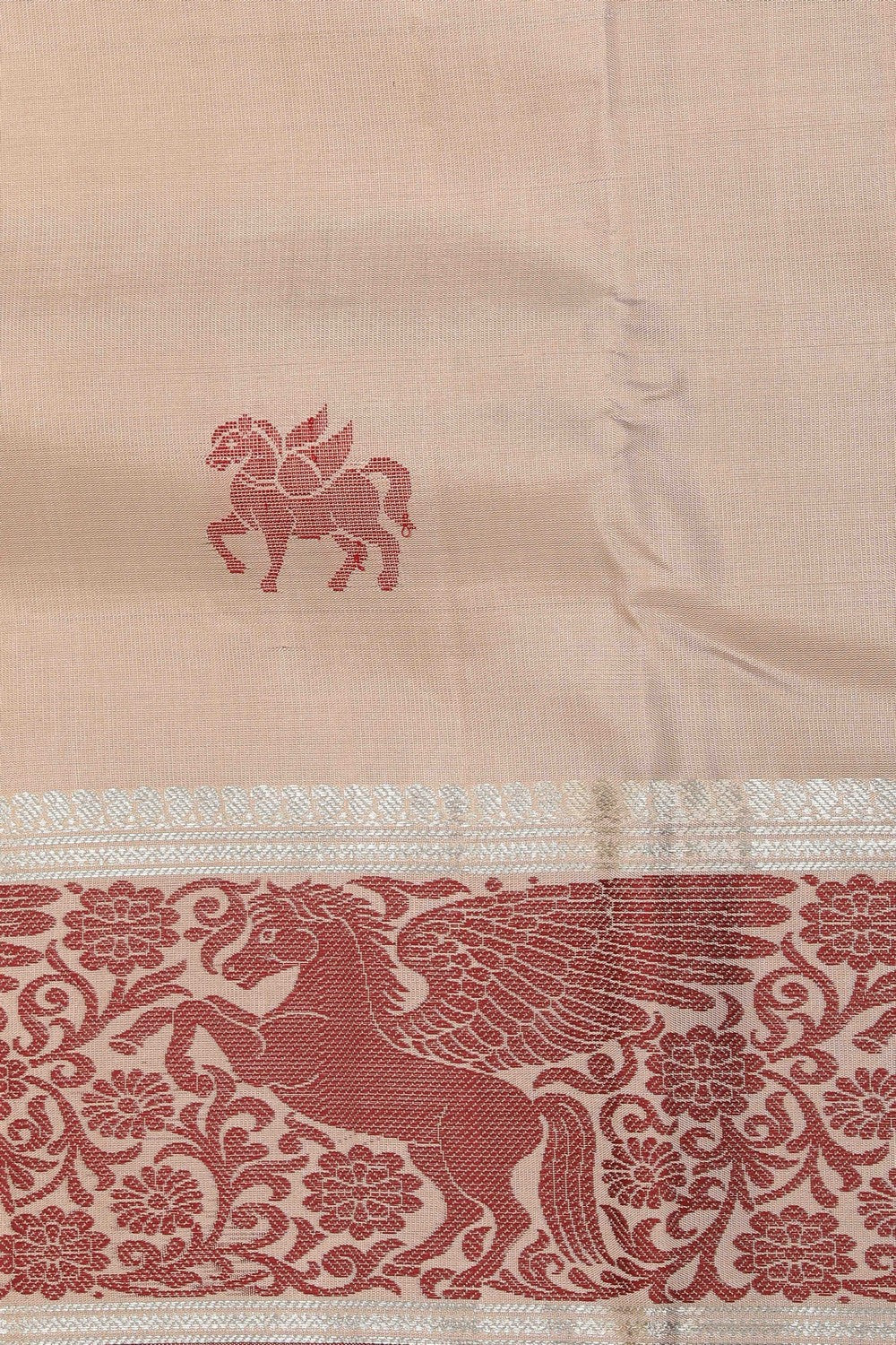 Collection of Simple Yet Elegant Silk Beige Saree in a gallery layout