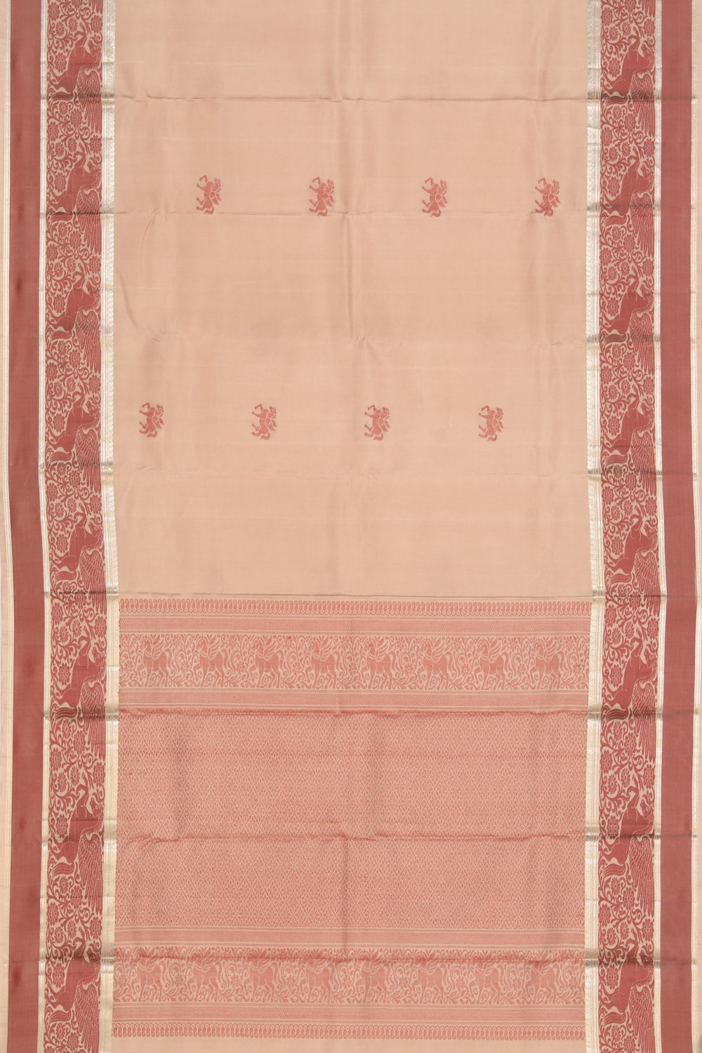 Collection of Simple Yet Elegant Silk Beige Saree in a gallery layout