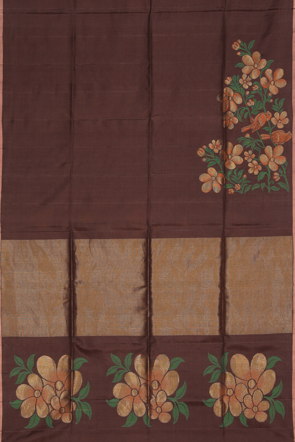 Collection of Simple Yet Elegant Silk Brown Saree in a gallery layout