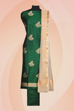 Collection of Banarasi Silk Unstitched Suit With Dupatta (3 Pcs Set) in a gallery layout