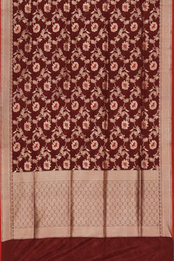 Collection of Banarasi Silk Maroon Saree in a gallery layout