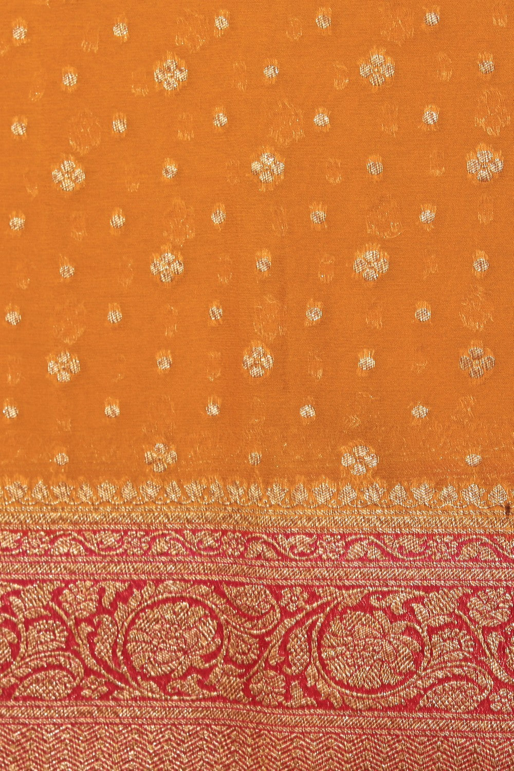 Collection of Banarasi Chiffon Mustard Saree in a gallery layout