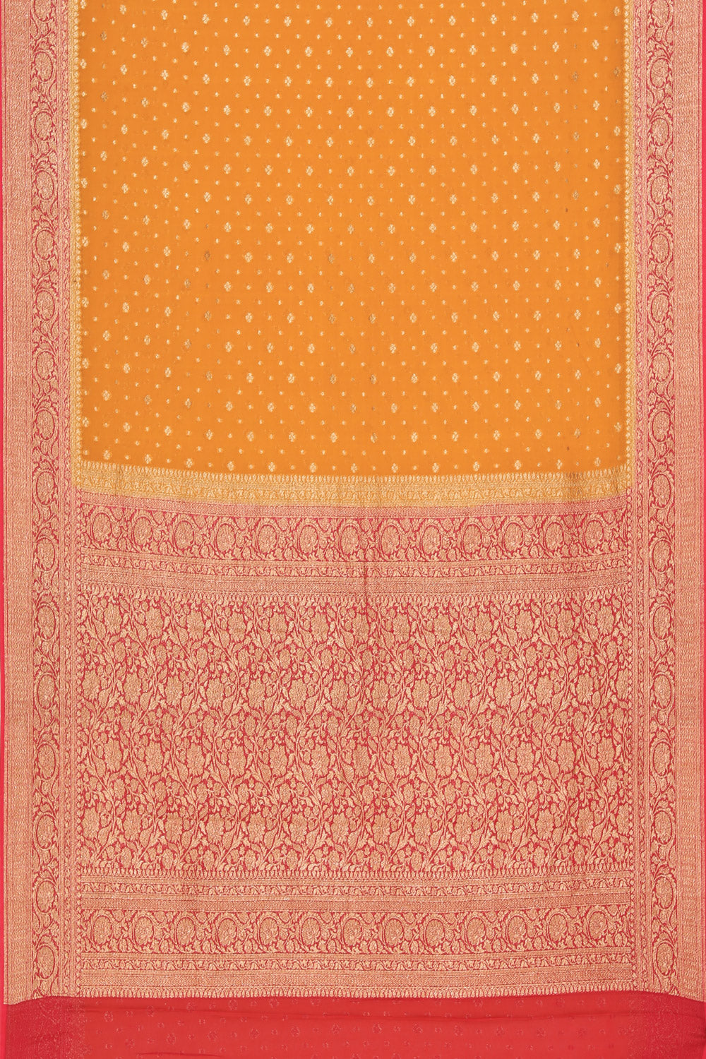 Collection of Banarasi Chiffon Mustard Saree in a gallery layout