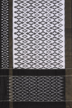 Image of Pochampally Silk Ikat White Saree