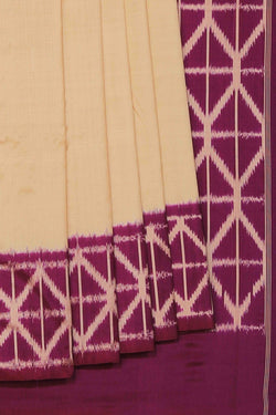 Collection of Pochampally Silk Ikat Beige Saree in a gallery layout