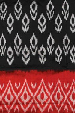 Image of Pochampally Silk Ikat Black Saree