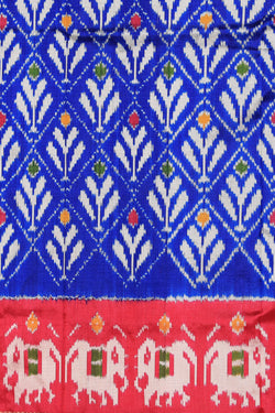 Collection of Pochampally Ikat Silk Pavada Unstitched Set in a gallery layout