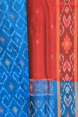 Collection of Pochampally Ikat Silk Unstitched Suit With Dupatta (3 Pcs Set) in a gallery layout