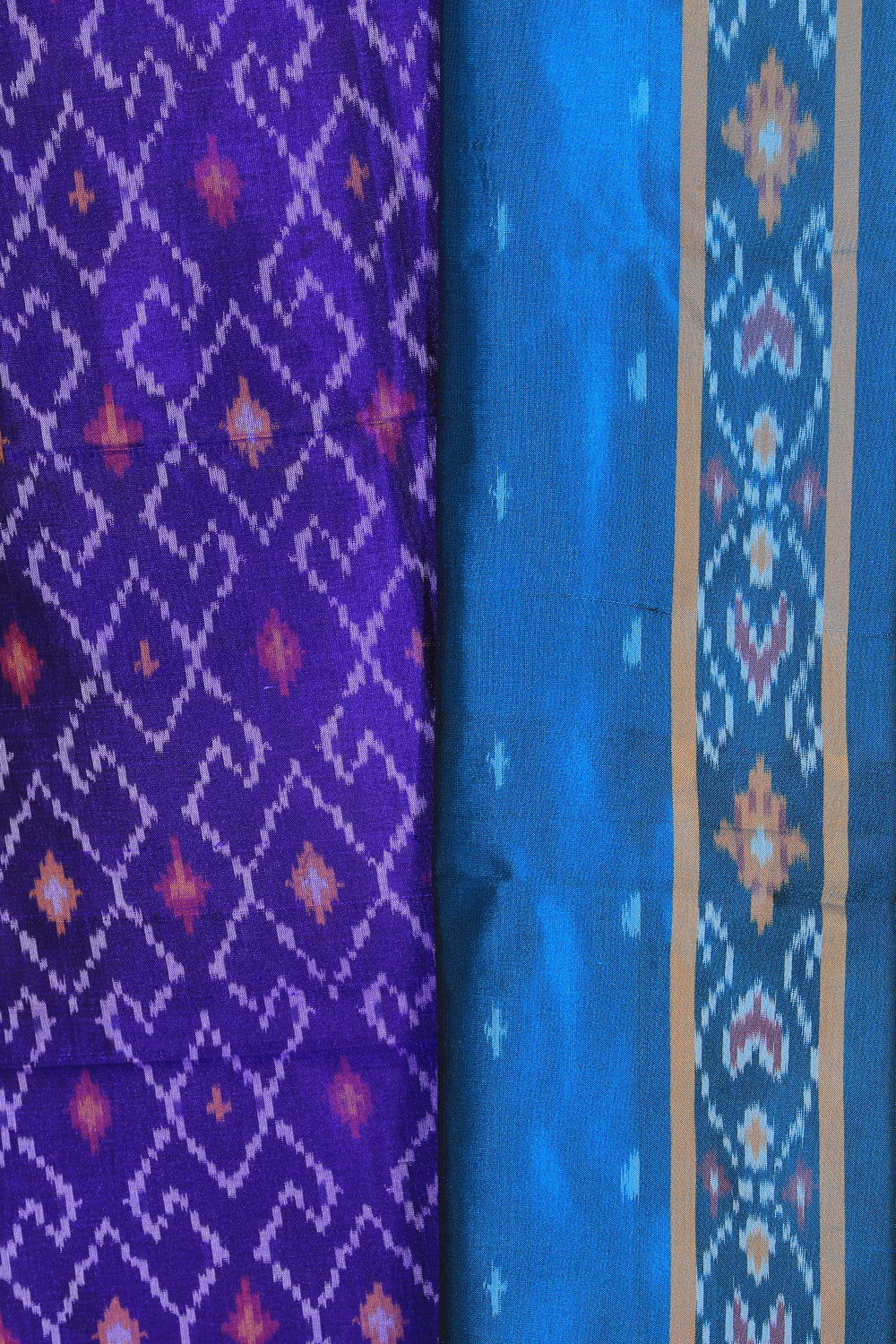 Collection of Pochampally Ikat Silk Unstitched Suit With Dupatta (3 Pcs Set) in a gallery layout