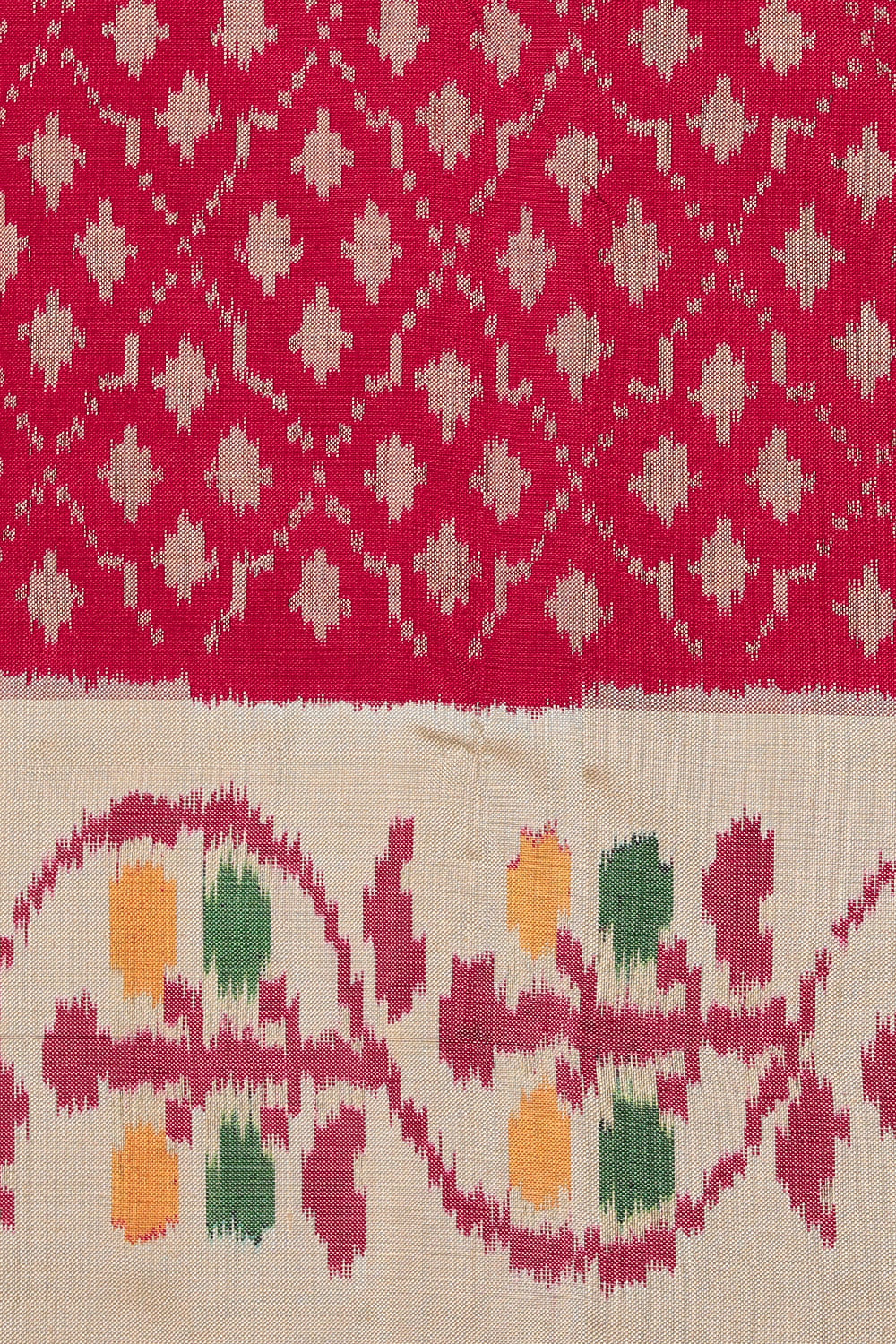 Collection of Pochampally Silk Ikat Pink Saree in a gallery layout