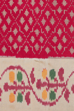 Collection of Pochampally Silk Ikat Pink Saree in a gallery layout