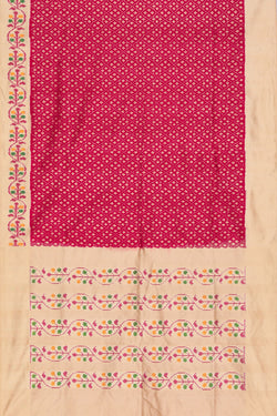 Collection of Pochampally Silk Ikat Pink Saree in a gallery layout