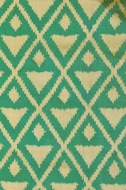 Collection of Pochampally Silk Ikat Green Saree in a gallery layout