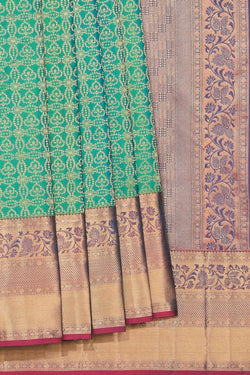 Image of Kanchi Silk Sea Green Saree