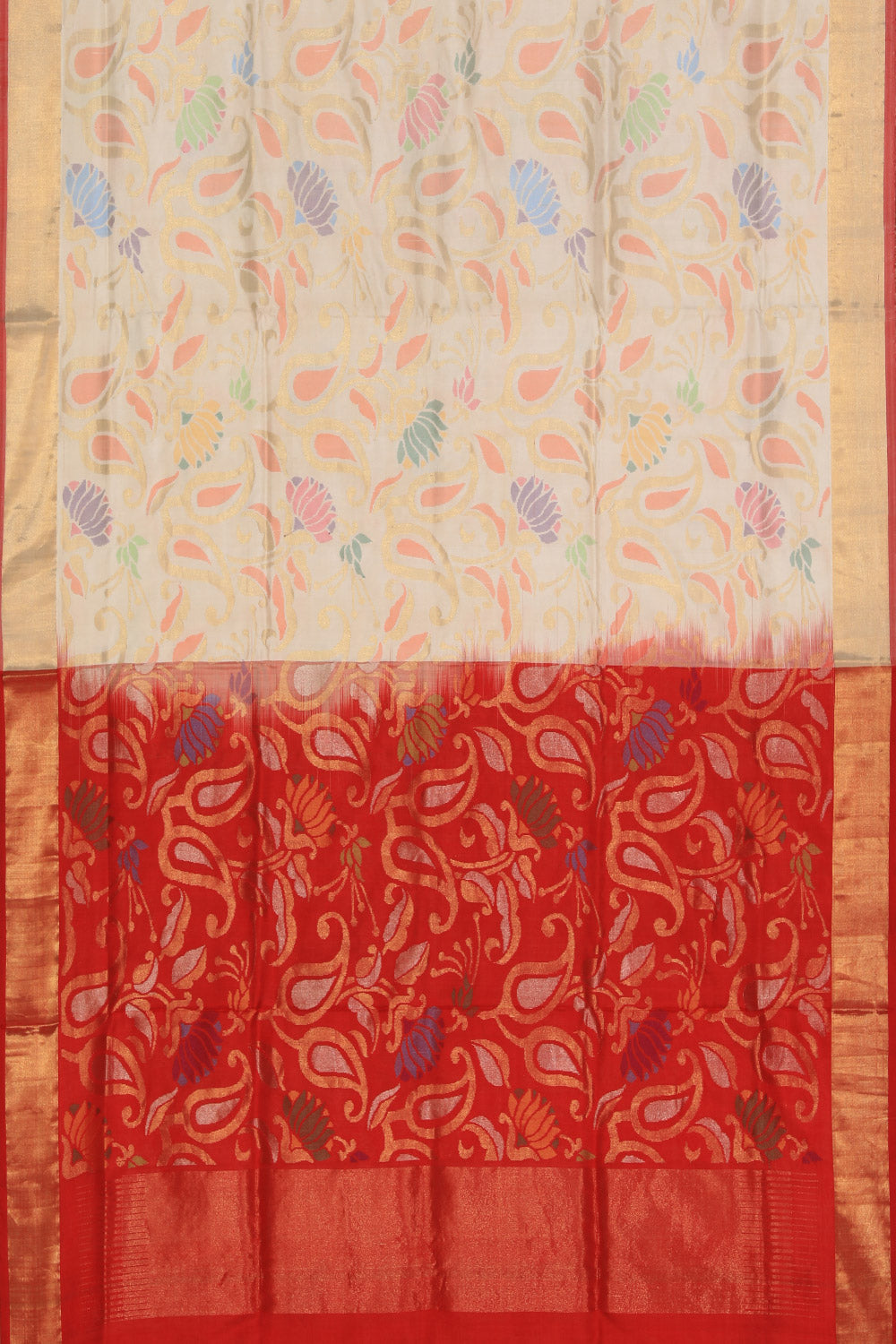 Collection of Uppada Silk Off White Saree in a gallery layout