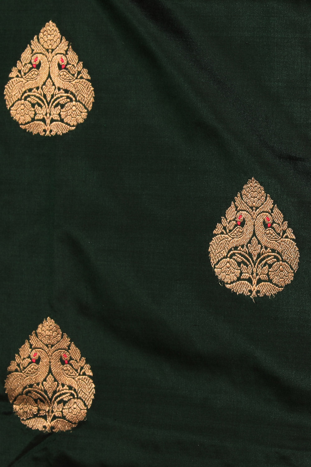 Collection of Banarasi Silk Bottle Green Saree in a gallery layout