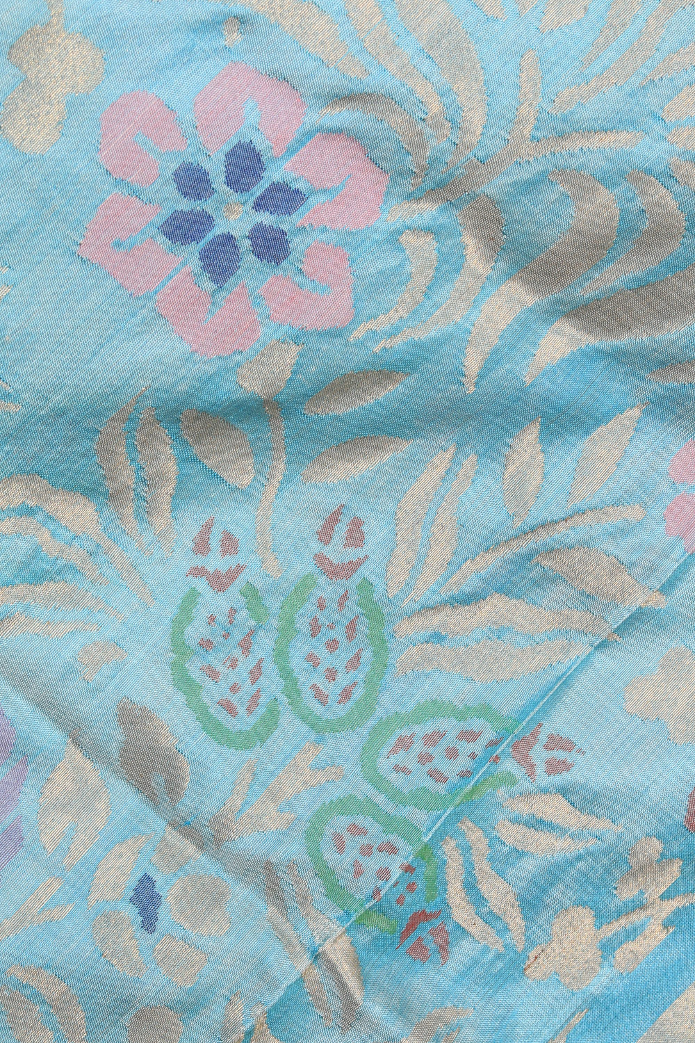 Collection of Uppada Silk Sky Blue Dupatta in a gallery layout