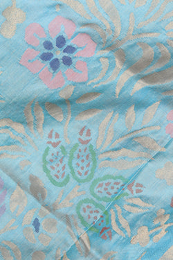 Collection of Uppada Silk Sky Blue Dupatta in a gallery layout