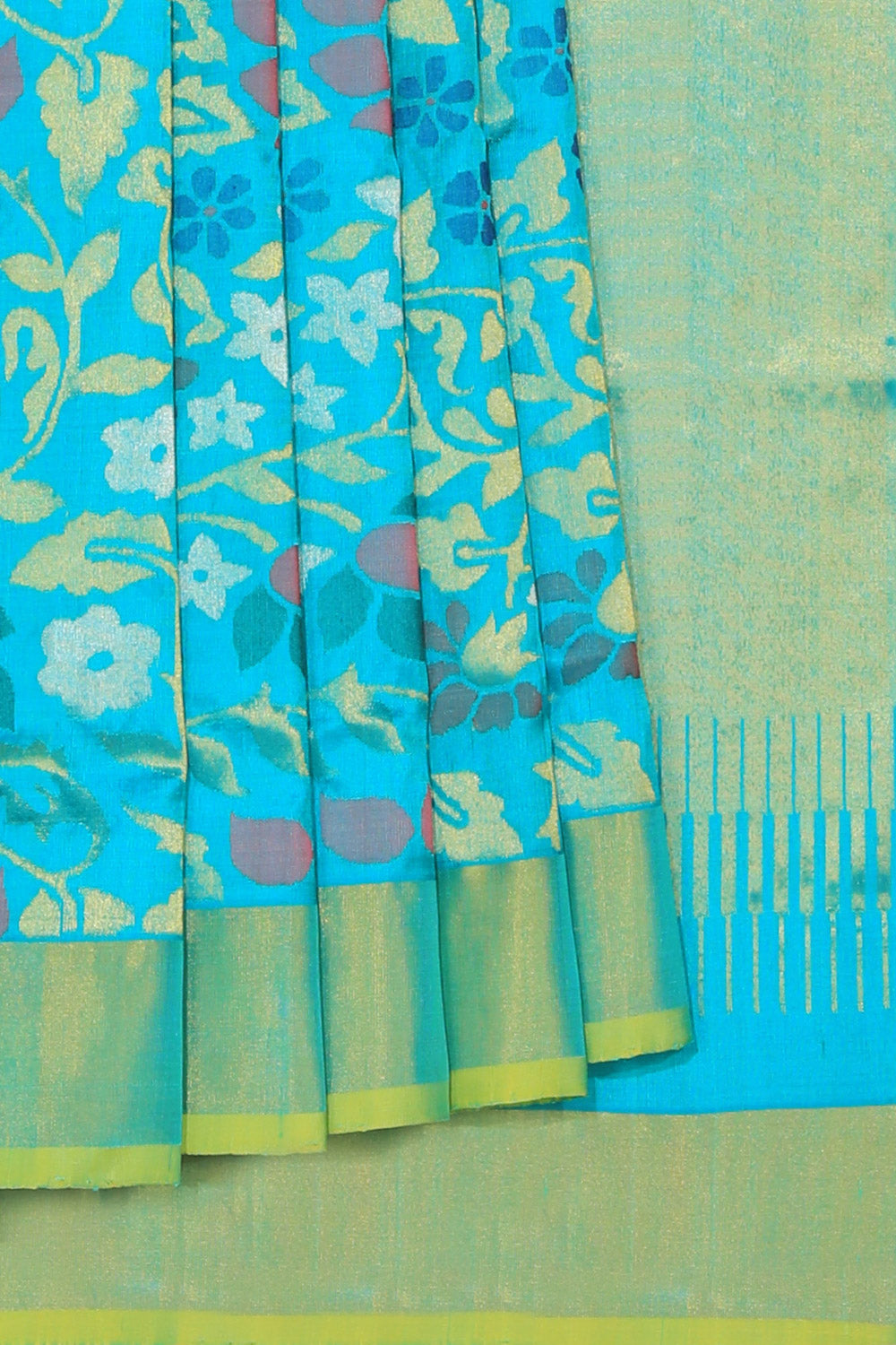 Image of Uppada Silk Teal Blue Saree