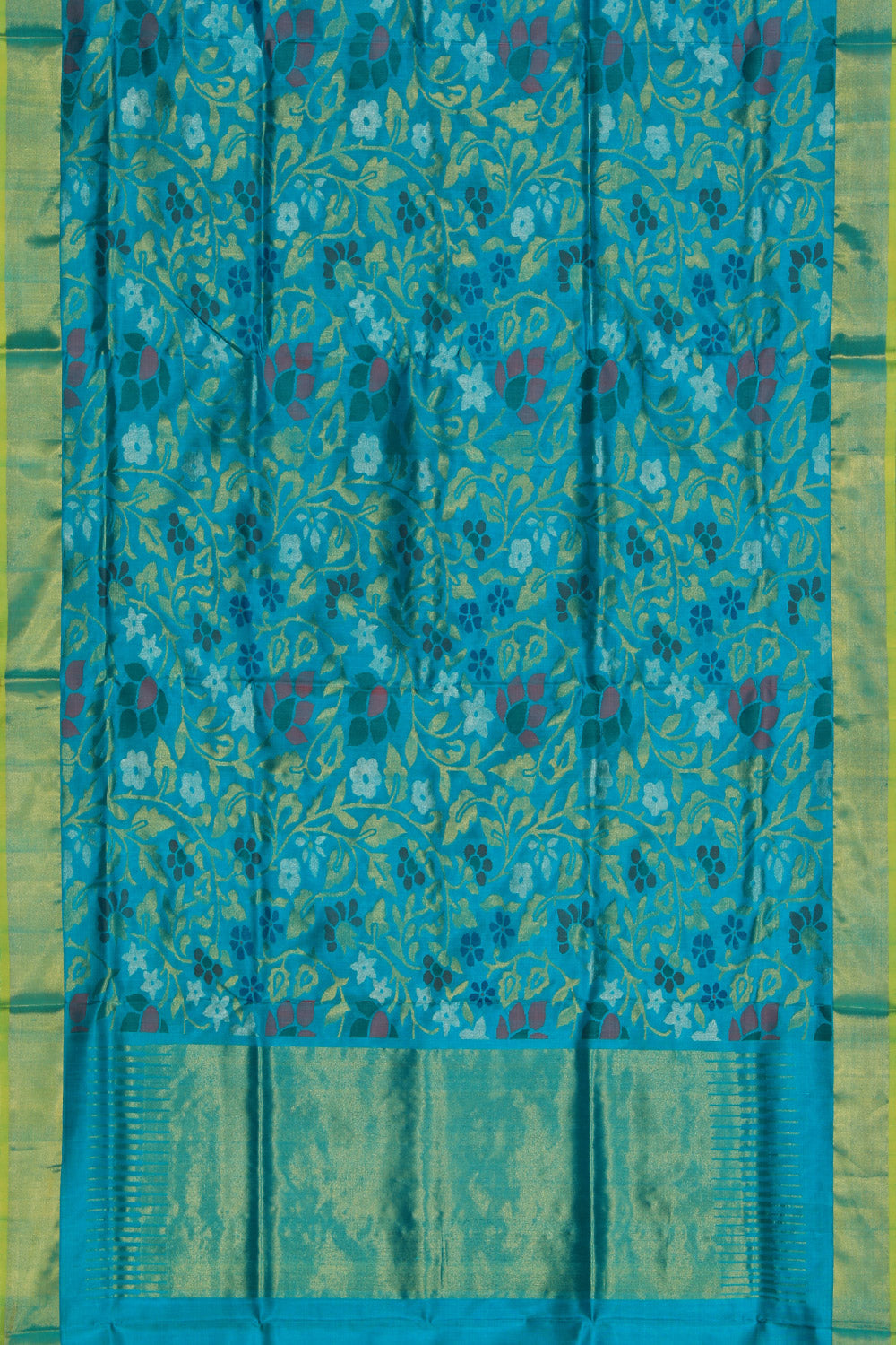 Collection of Uppada Silk Teal Blue Saree in a gallery layout