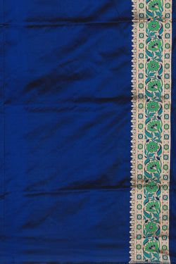 Collection of Banarasi Silk Royal Blue Saree in a gallery layout