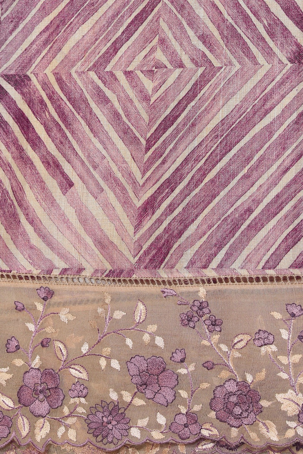 Image of Tussar Silk Purple Saree