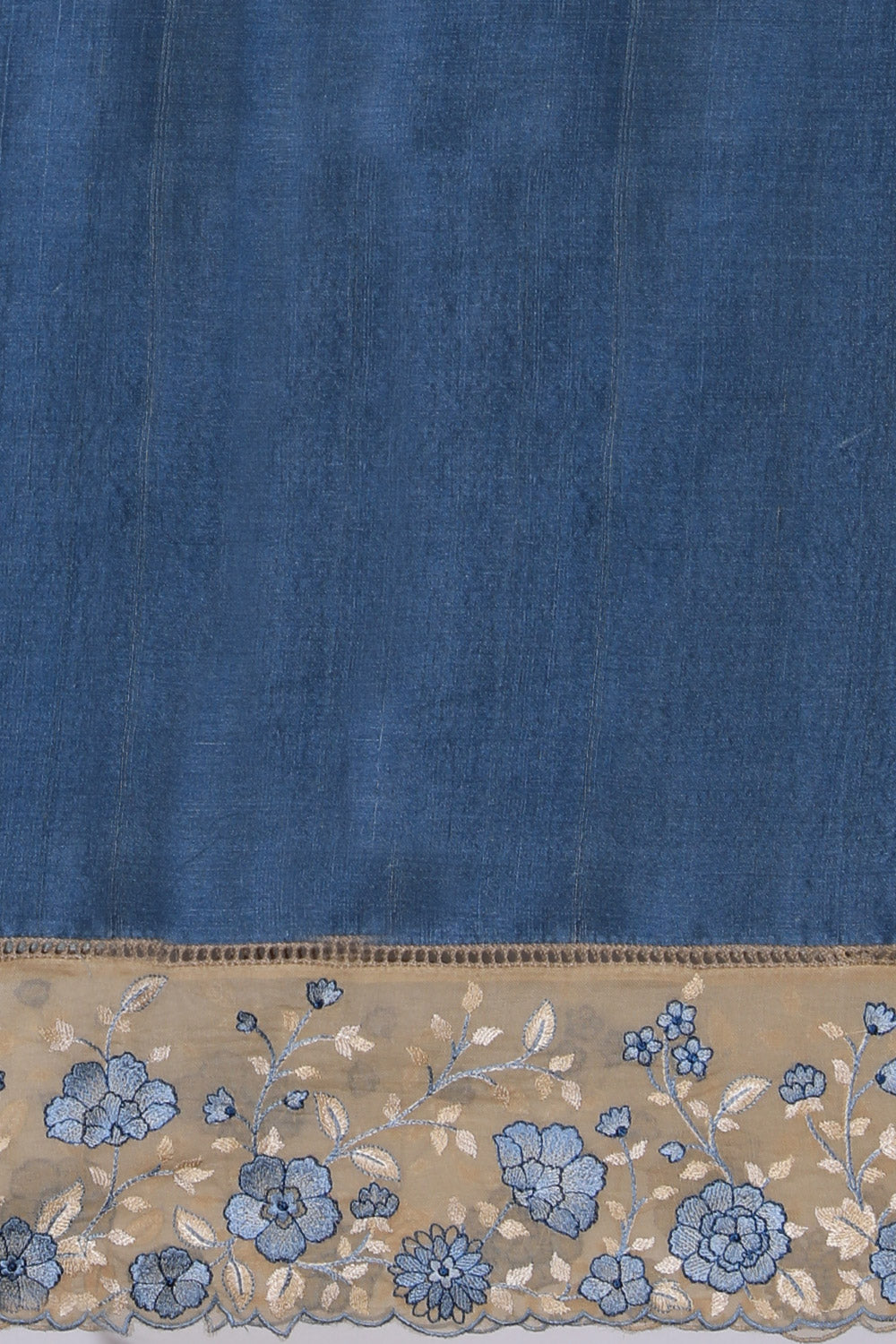 Collection of Tussar Silk Smoky Blue Saree in a gallery layout