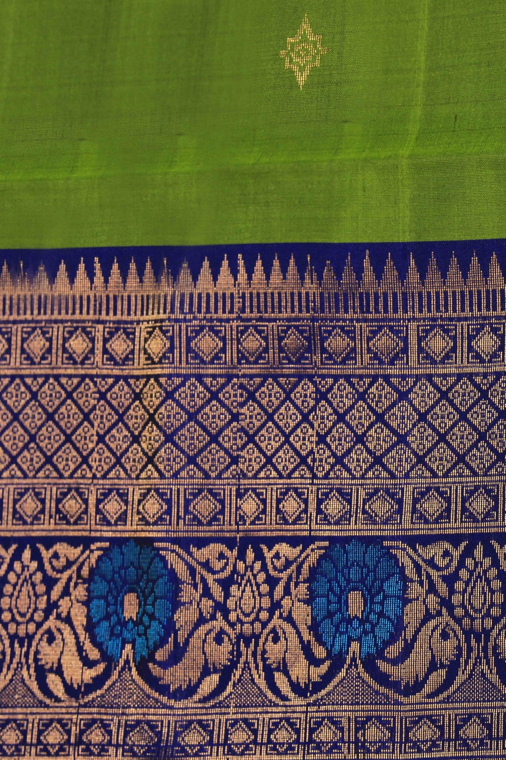 Collection of South Silk Green Saree in a gallery layout