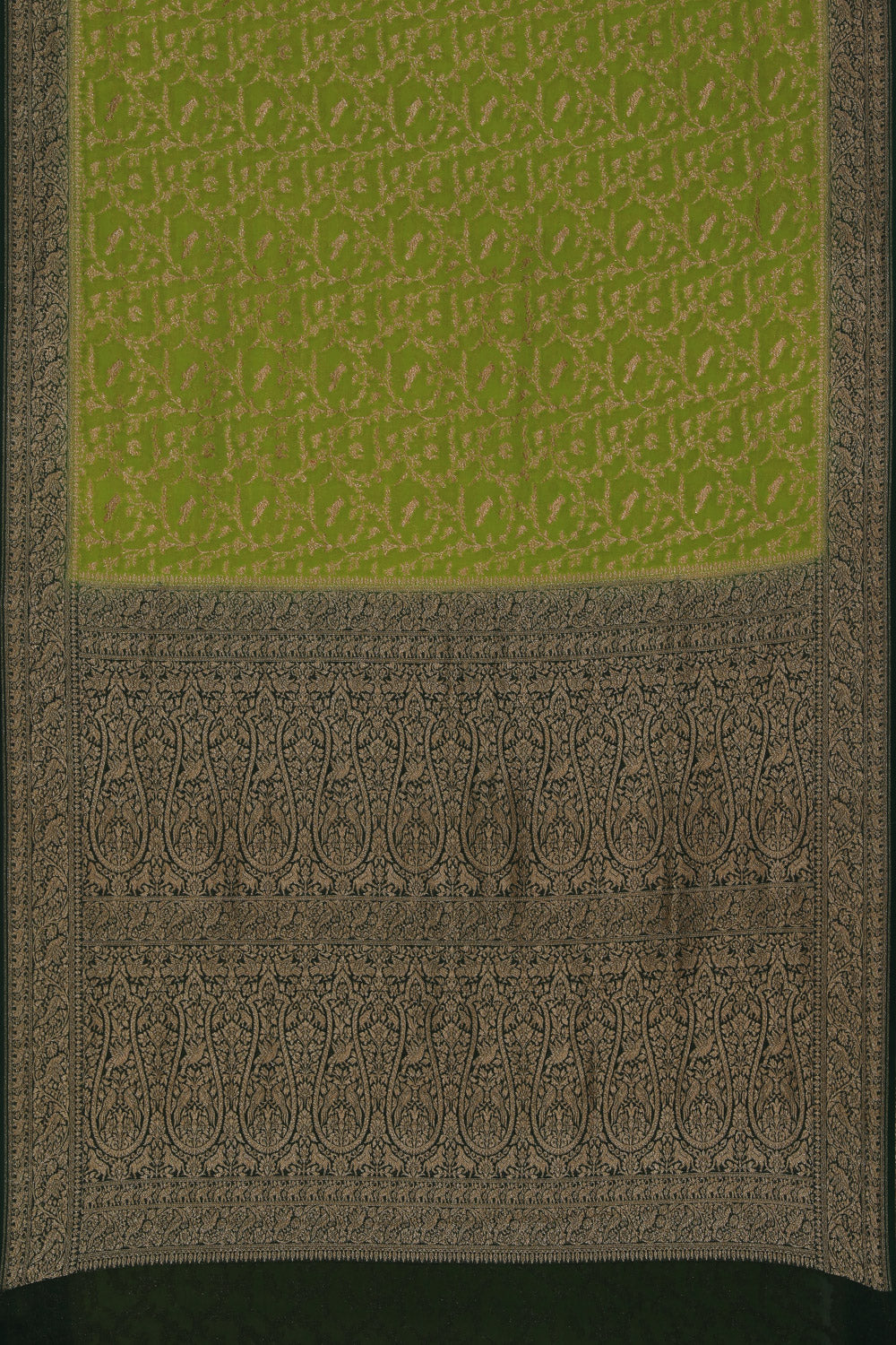 Collection of Banarasi Georgette Spring Green Saree in a gallery layout