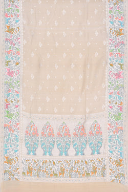 Collection of Banarasi Tussar Silk Off-White Saree in a gallery layout