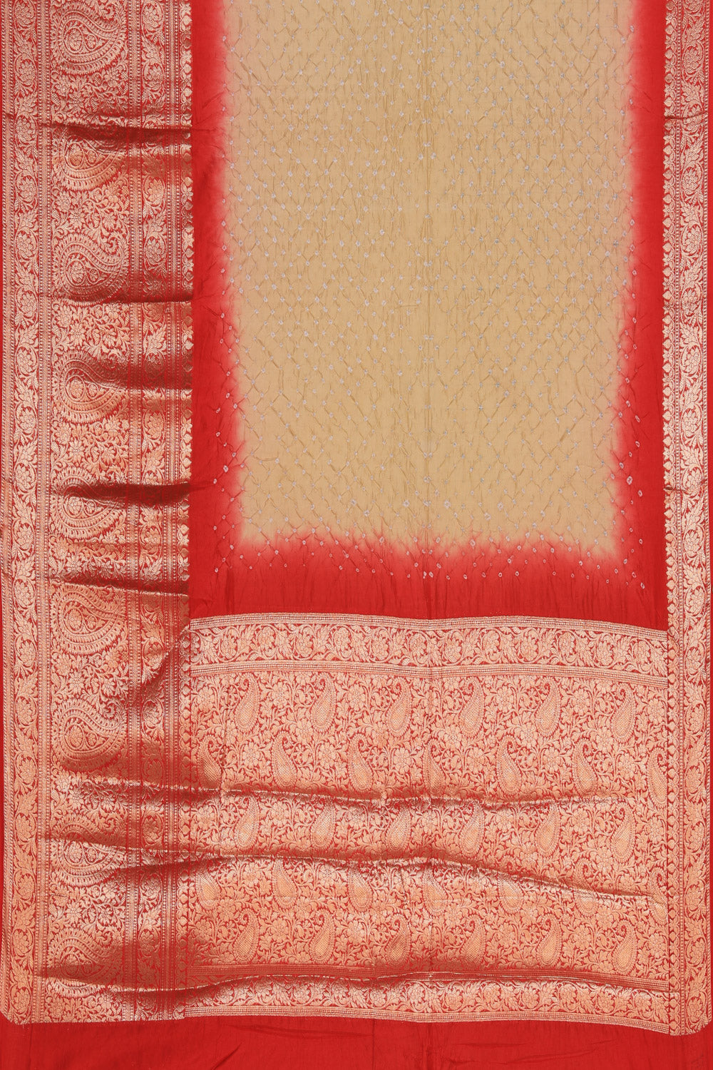 Image of Bandhani Beige Saree